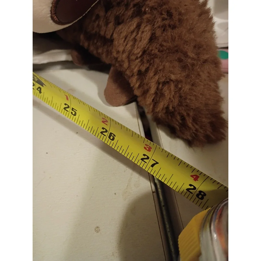 Large Labubu Plush Toy Brown Monster Rabbit Dinosaur Tail Collectible 28 Inch